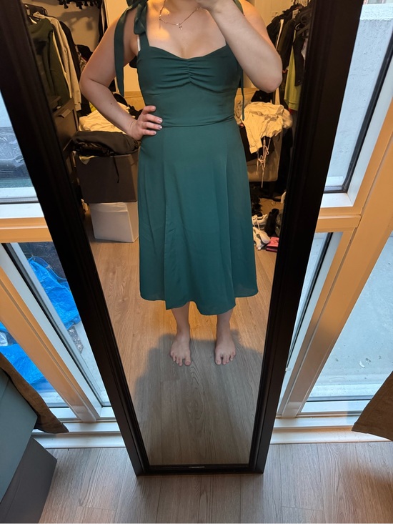 Dresses & Skirts - Green Tie-Shoulder A-Line Dress